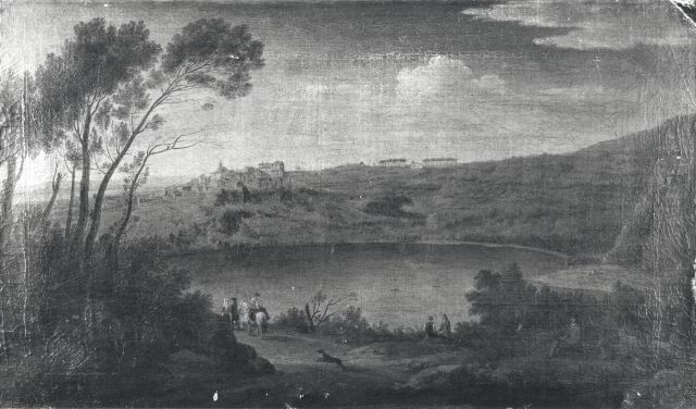 A. C. Cooper — Lint Hendrik Frans Van - sec. XVIII - Paesaggio con il lago di Nemi e Genzano — insieme